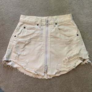 LF CARMAR WHITE DENIM MINI SKIRT